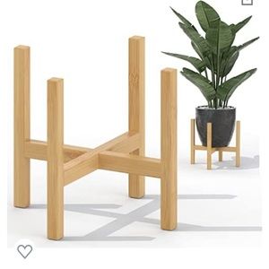 Plant Stand Indoor 12 Inch, Solid Wood Bamboo Plant Stand